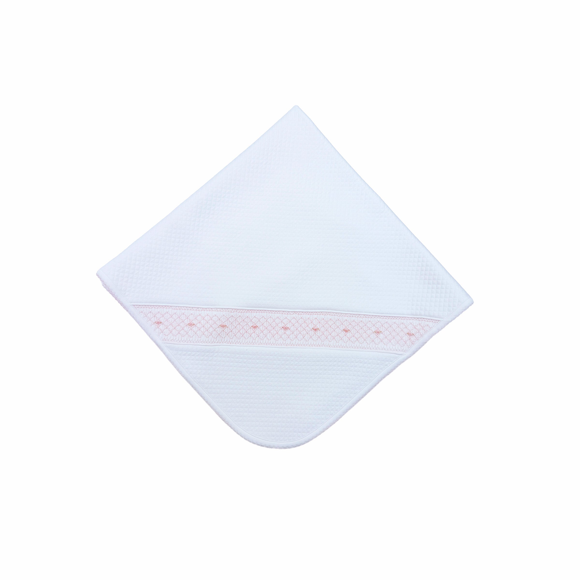 Quilted Mademoiselle baby blanket — heirloom finish