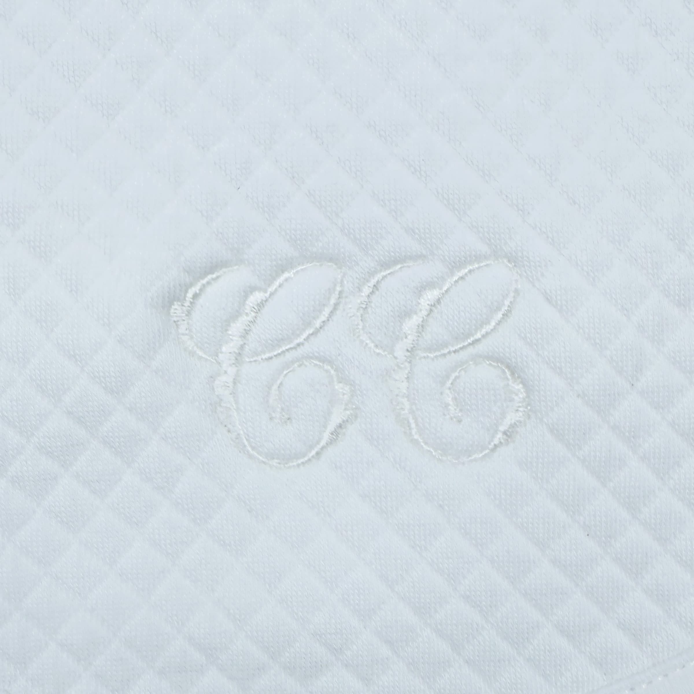Close up of embroideryon luxury baby burp cloth