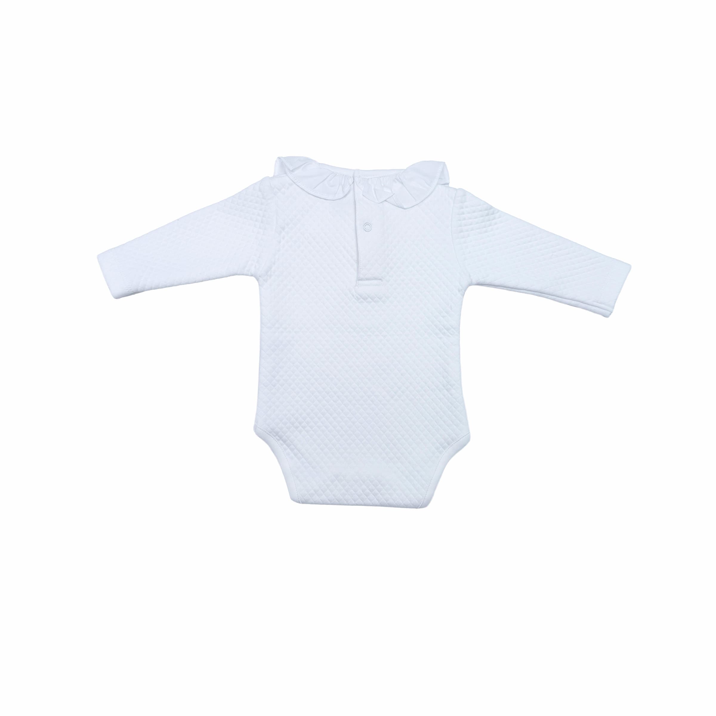 Back view of the Chéris Blanc Élégance White Bodysuit showing smooth silhouette and soft-touch finish.