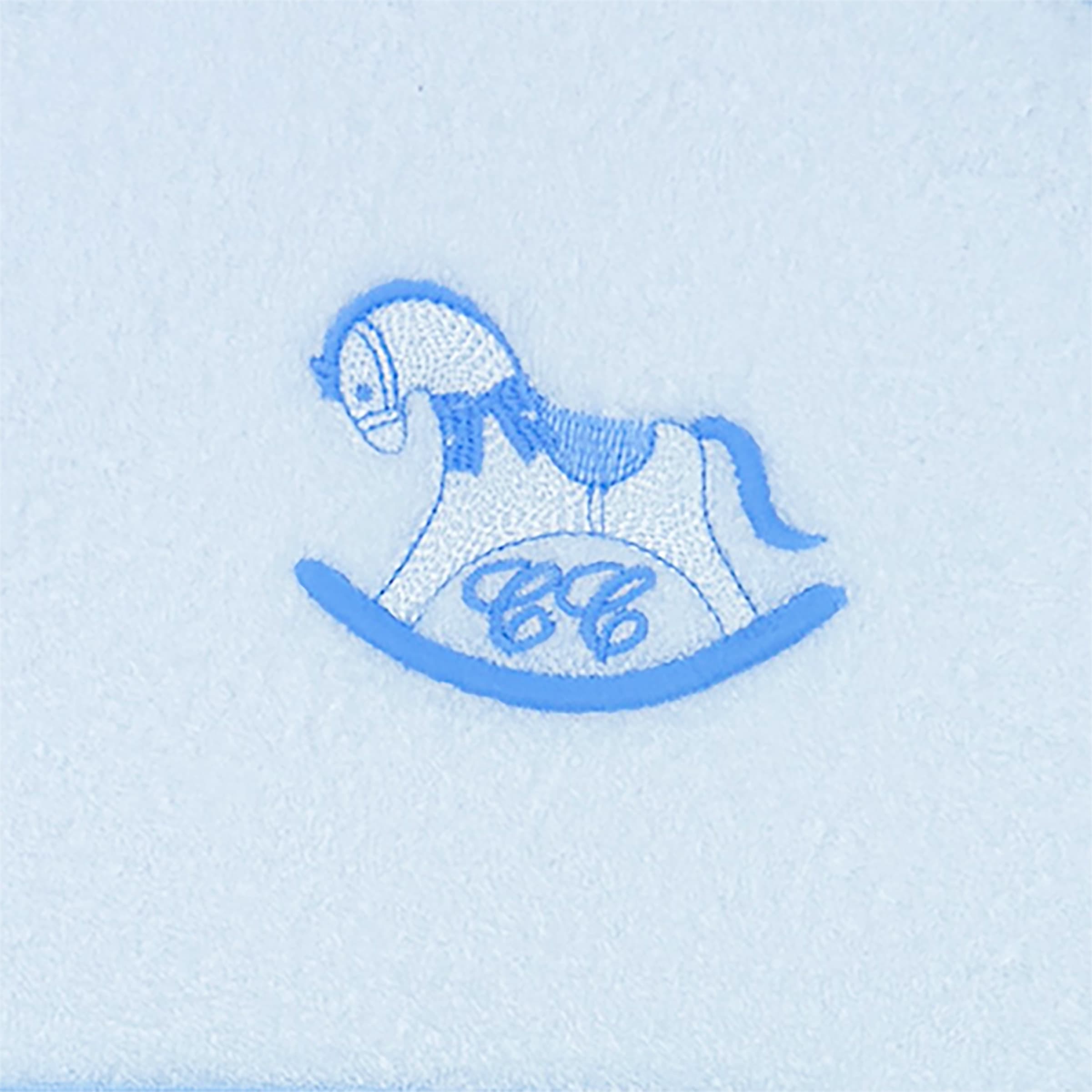 Close-up of blue embroidery