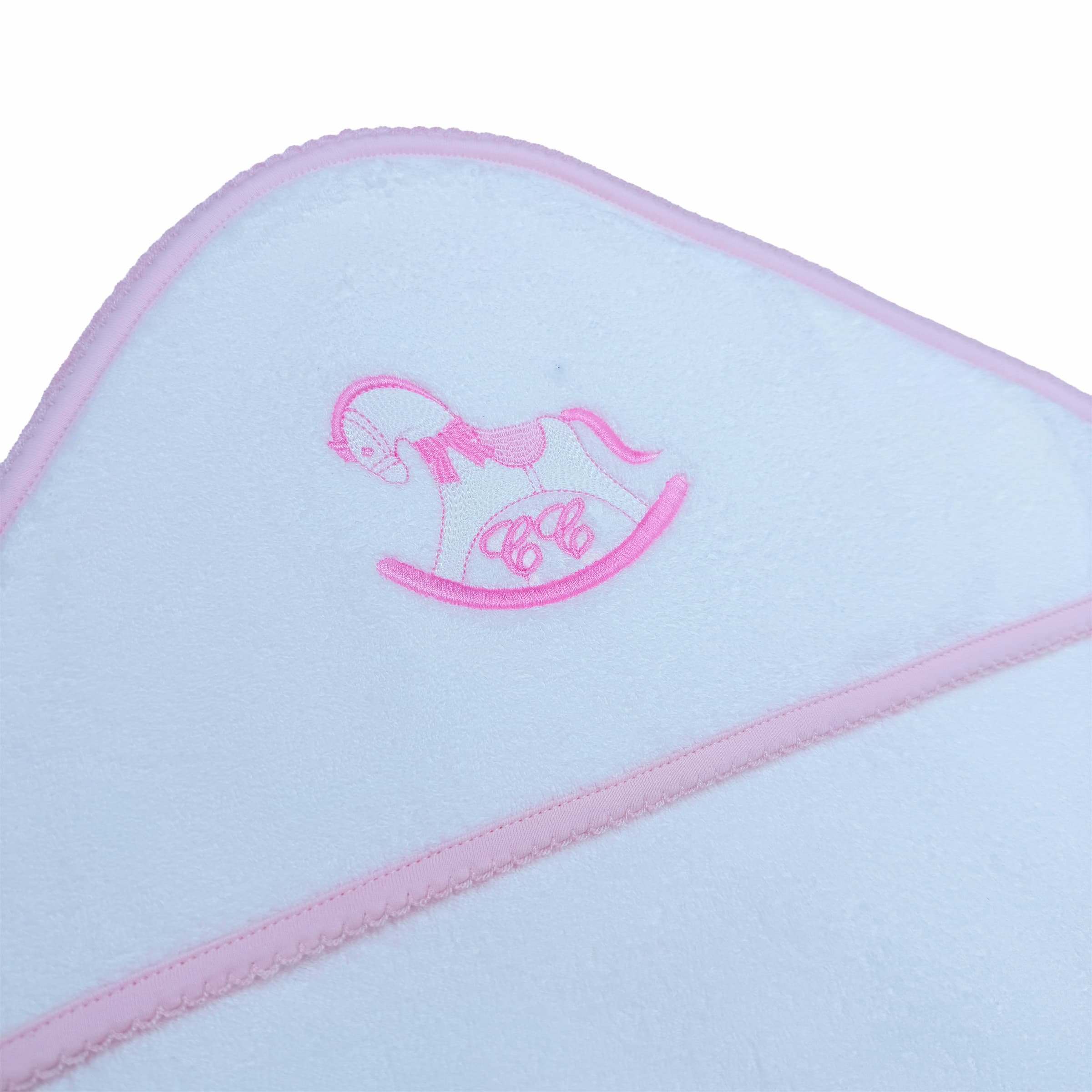 Close-up of pink embroidery