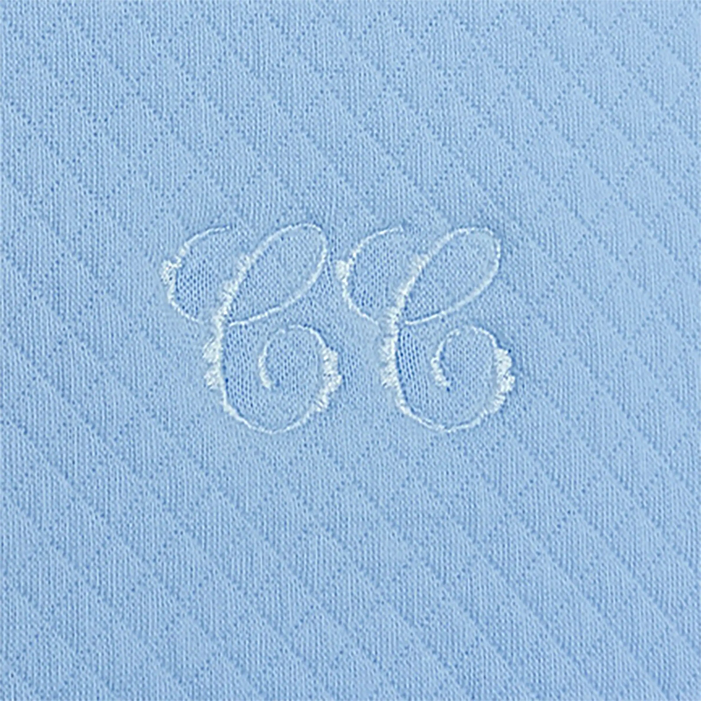 Chéris Élégance Volants Bleu CC: Blanket & Bib Set