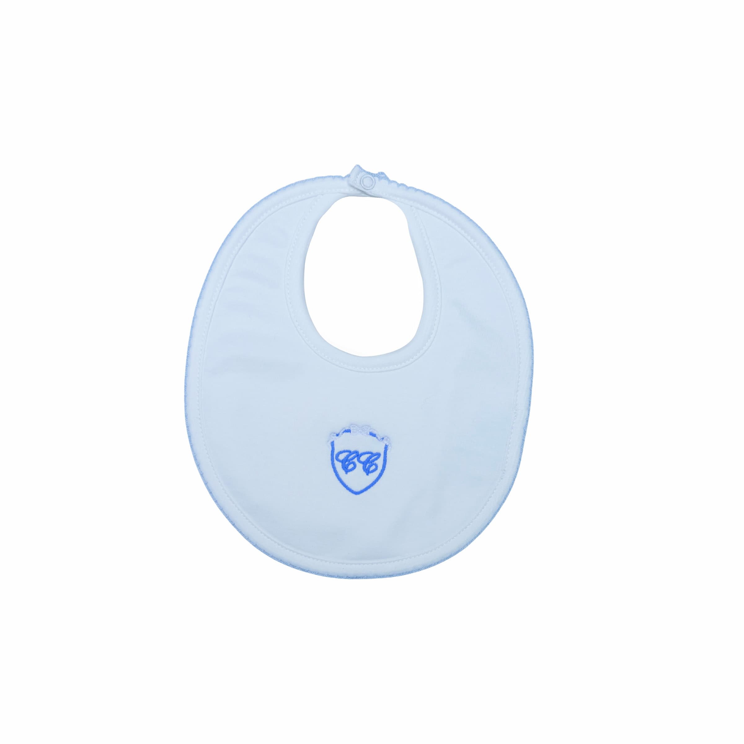 Petit Classique Blue embroidery bib for baby boy