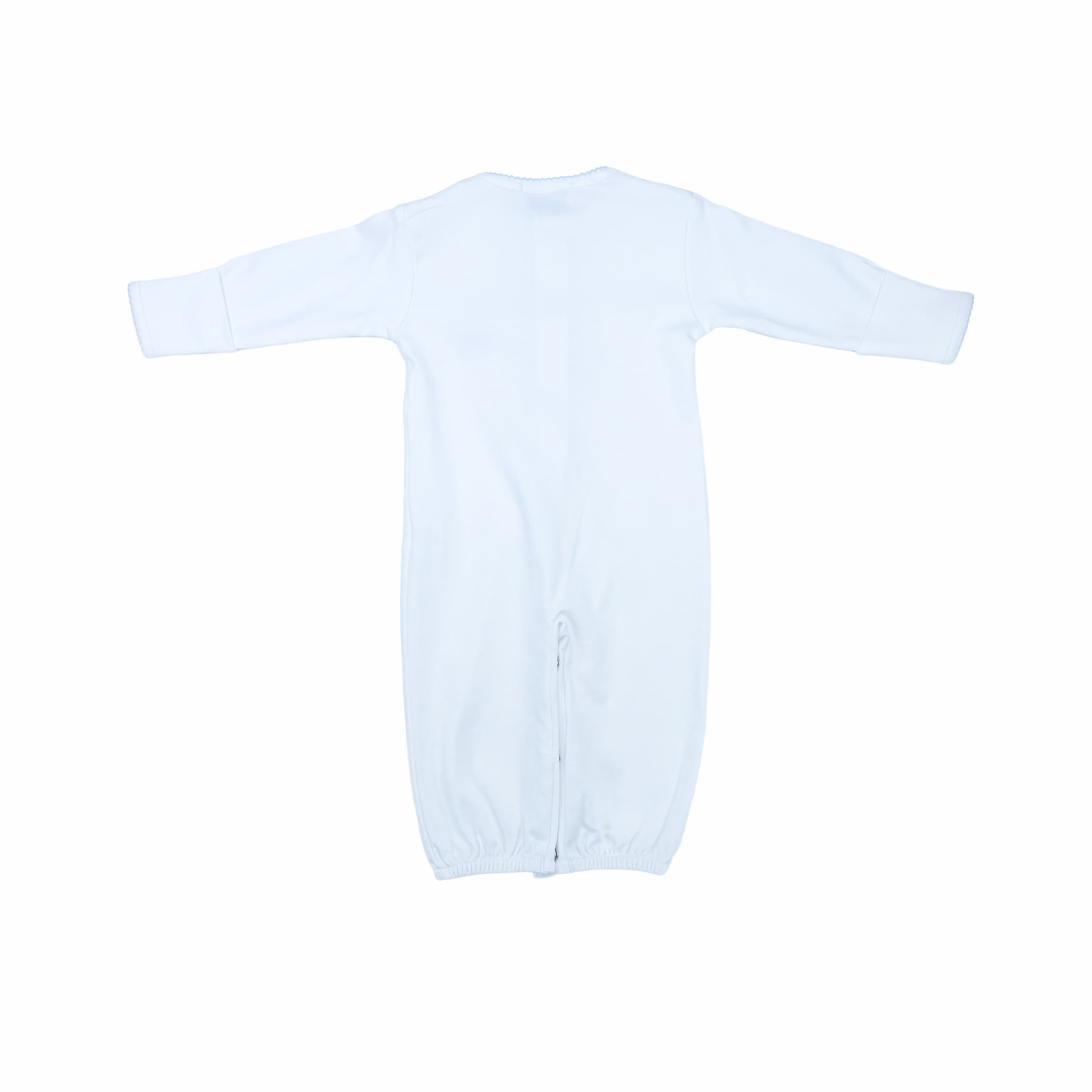 White baby sleeping gown – back view