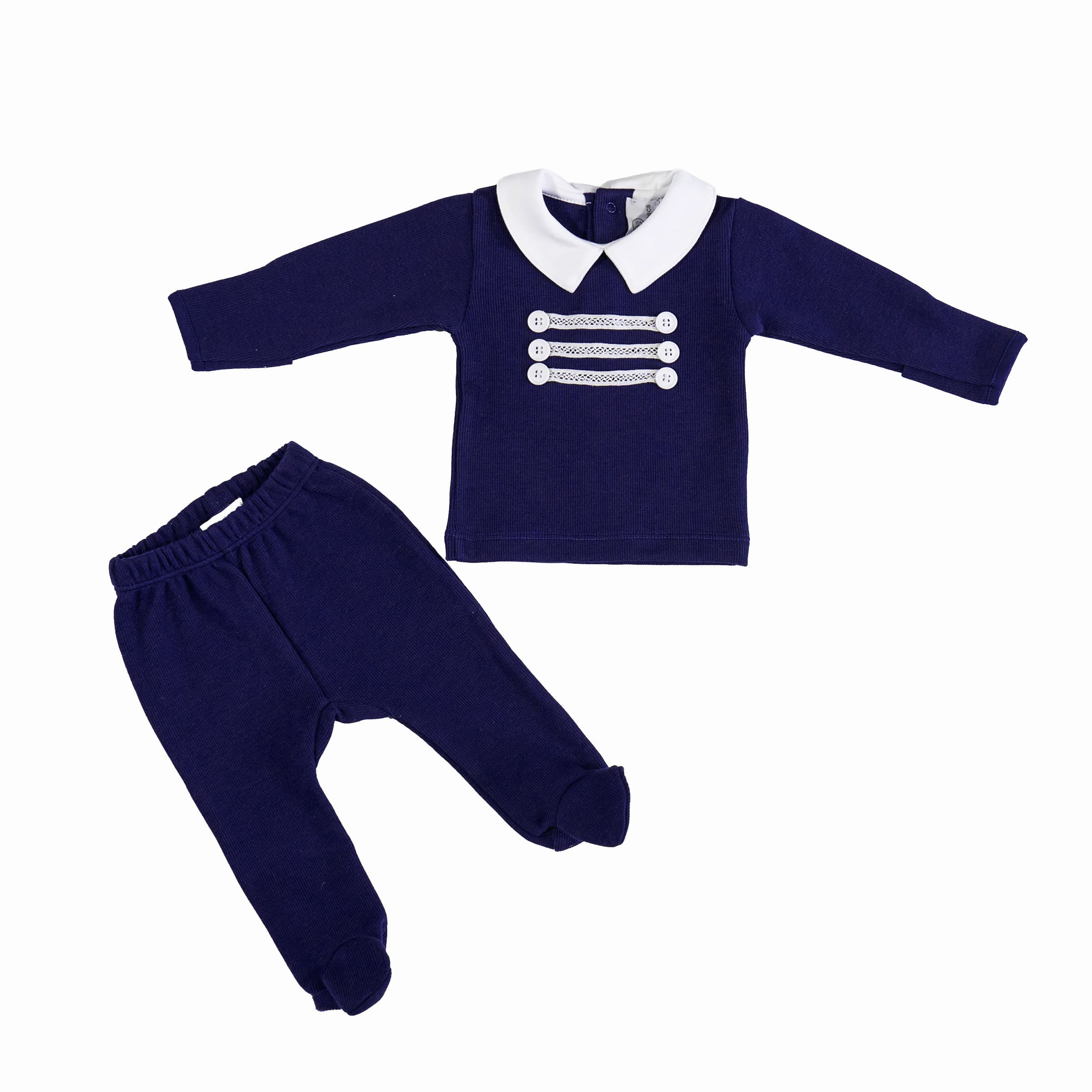 Chéris Tisse Marine Set – Navy Special Knit Baby Boy Outfit
