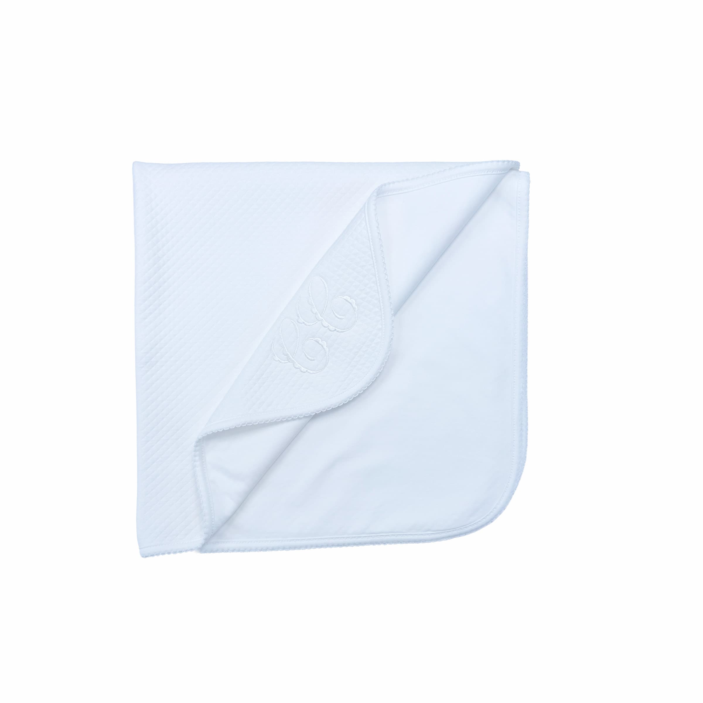 Luxury baby blanket with signature branded embroidery