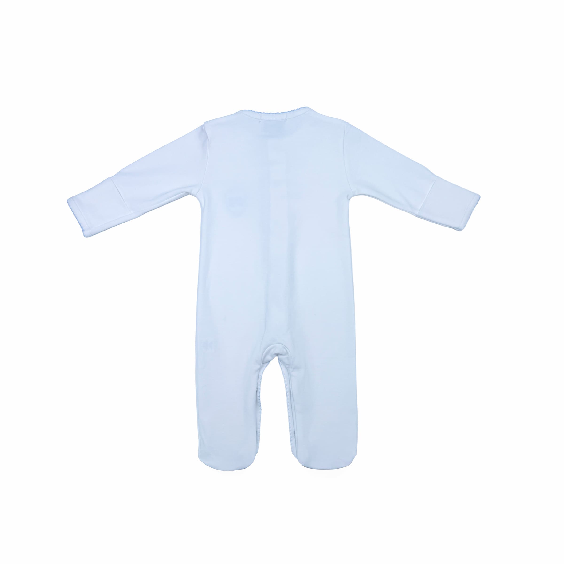 White interlock baby babygrow – back view